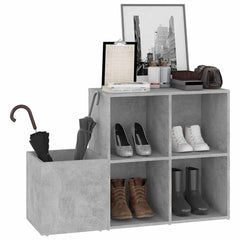 vidaXL Hall Shoe Cabinet | Concrete Grey | Engineered Wood | Medium | Cabinet 4