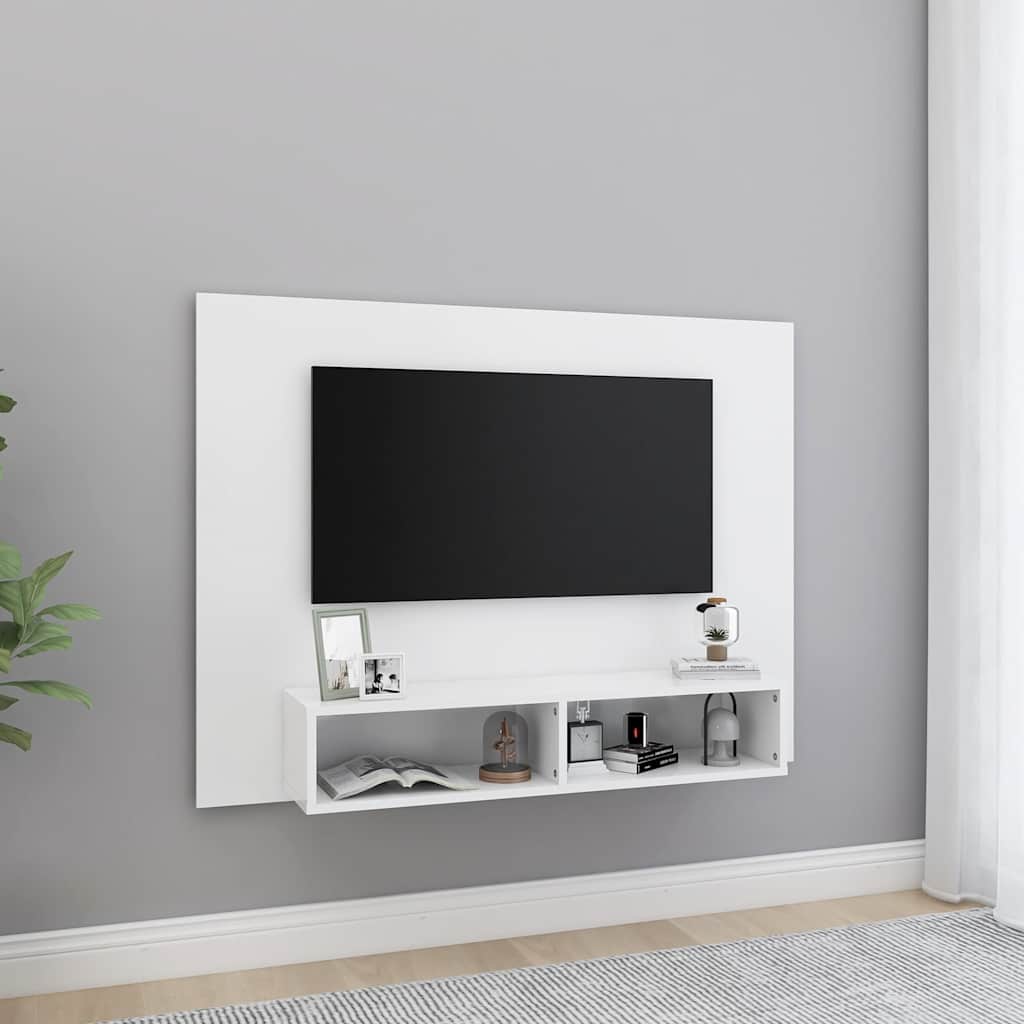 Wall TV Cabinet 120x23,5x90 cm Engineered Wood White