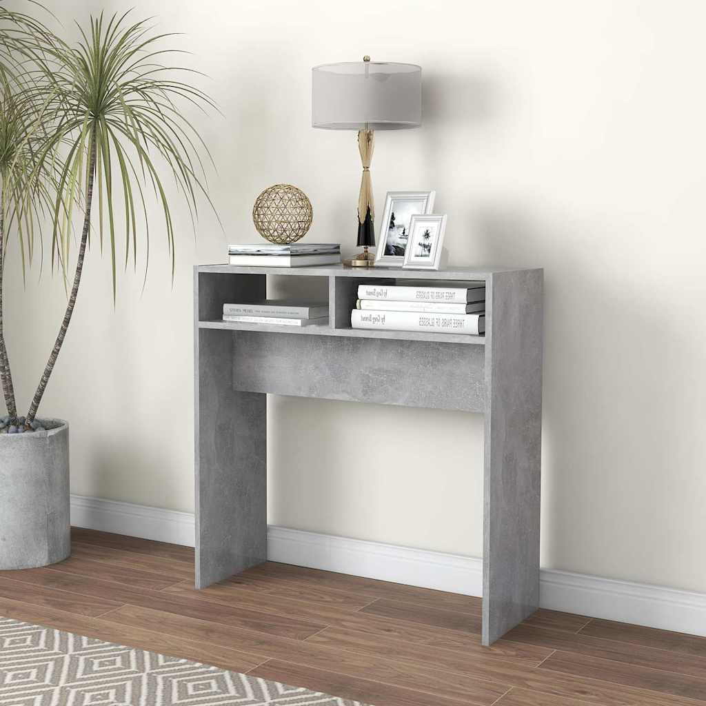 808300 vidaXL Console Table Concrete Grey 78x30x80 cm Engineered Wood 1