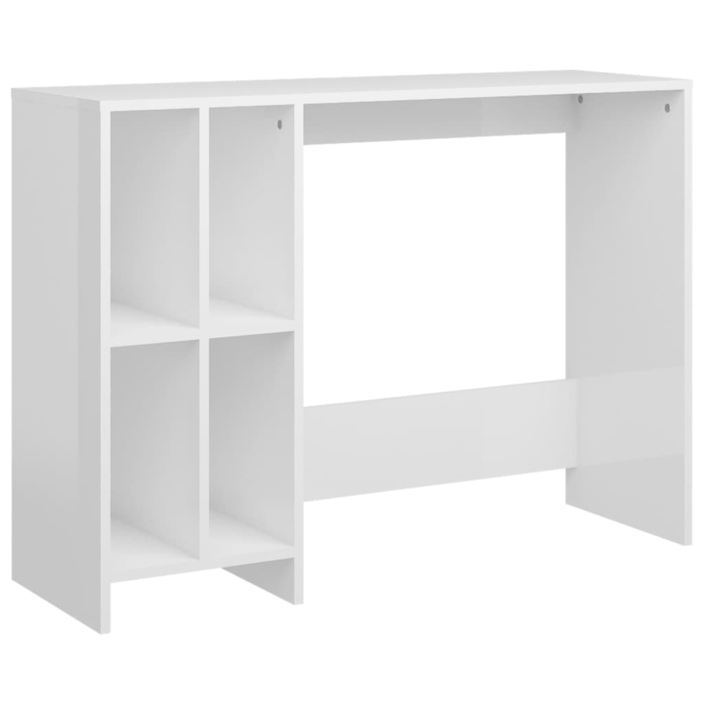 vidaXL Desk | High gloss white | Engineered wood | Medium |  Shelving | Desk 2