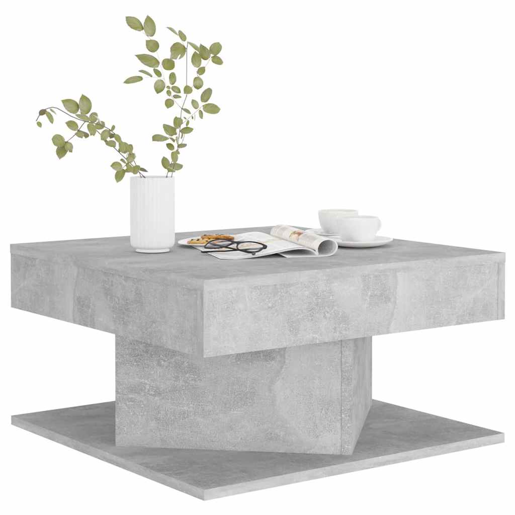 vidaXL Coffee Table Concrete Grey 57x57x30 cm Engineered Wood 4