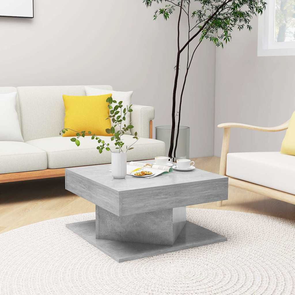vidaXL Coffee Table Concrete Grey 57x57x30 cm Engineered Wood 1