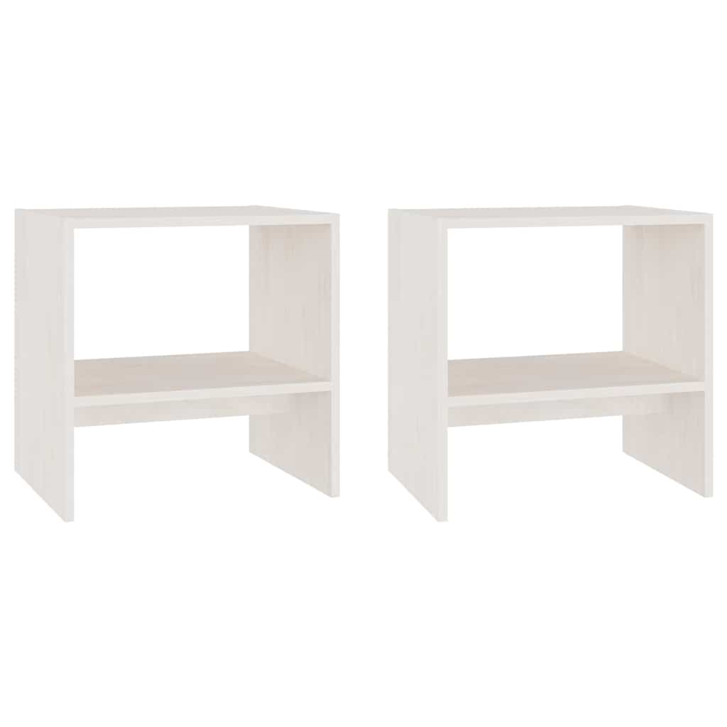 808056 vidaXL Bedside Cabinets 2 pcs White 40x30,5x40 cm Solid Wood Pine 2