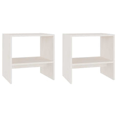 808056 vidaXL Bedside Cabinets 2 pcs White 40x30,5x40 cm Solid Wood Pine 2