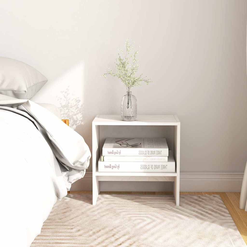 808056 vidaXL Bedside Cabinets 2 pcs White 40x30,5x40 cm Solid Wood Pine 1