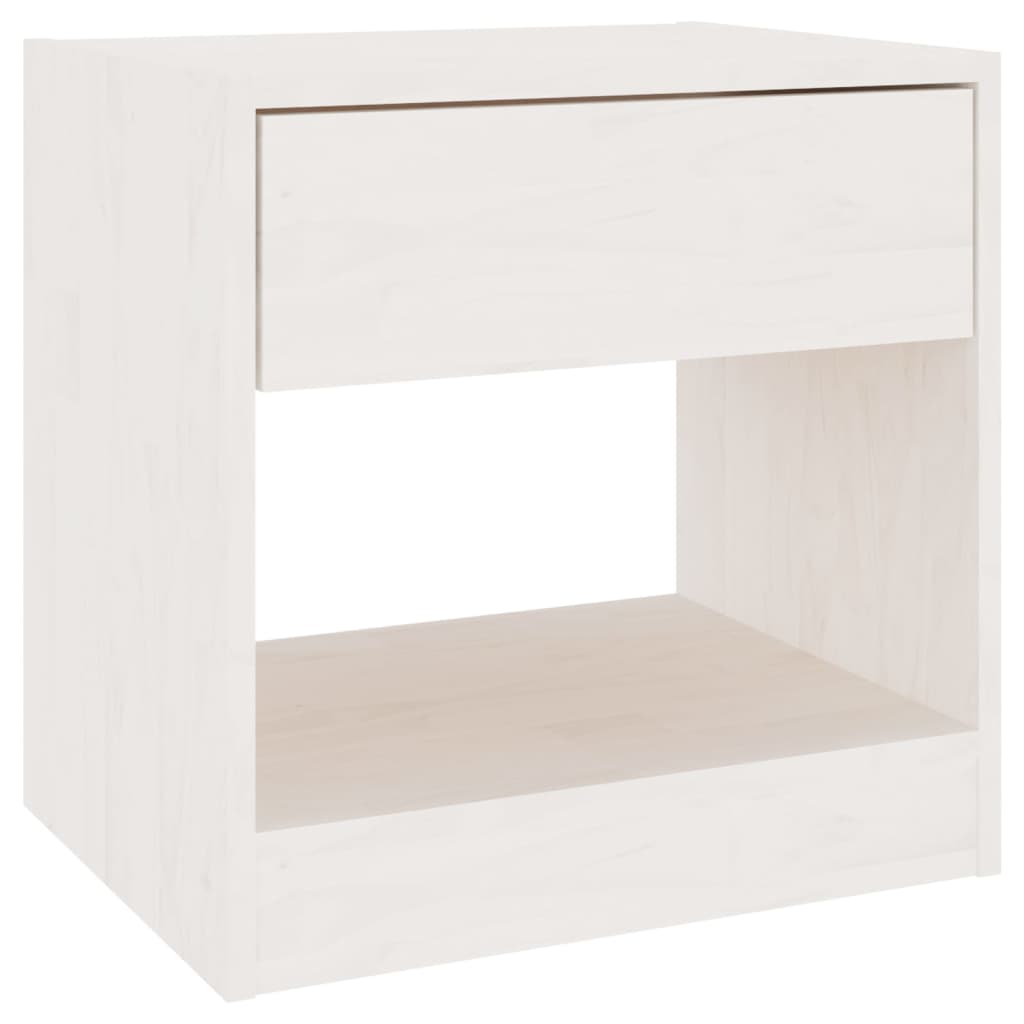 vidaXL Bedside Cabinet | White | Solid Pinewood | Compact | Bedside Cabinet 2