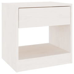 vidaXL Bedside Cabinet | White | Solid Pinewood | Compact | Bedside Cabinet 2