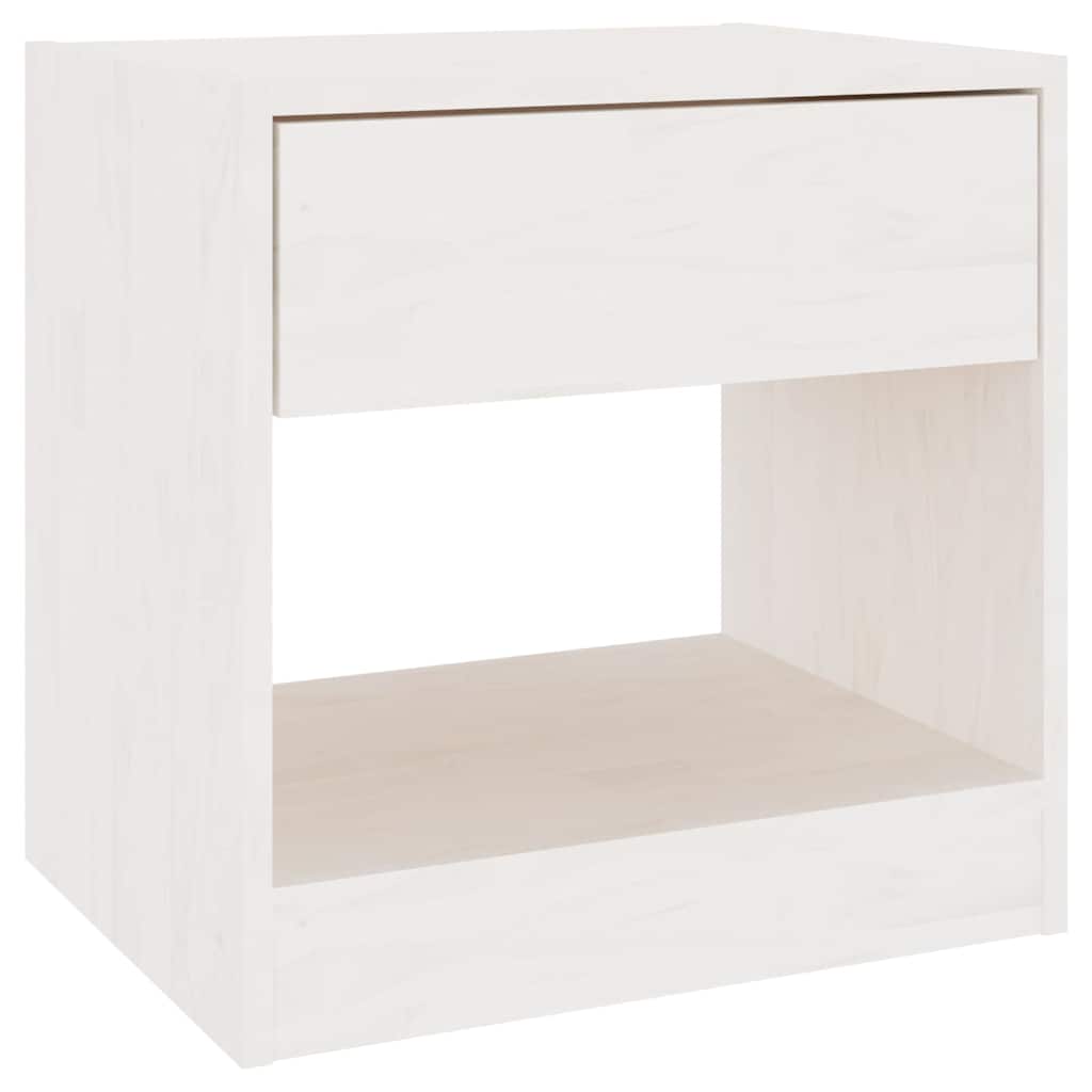 vidaXL Bedside Cabinet | Set of 2 | White | Solid pinewood | Small 5