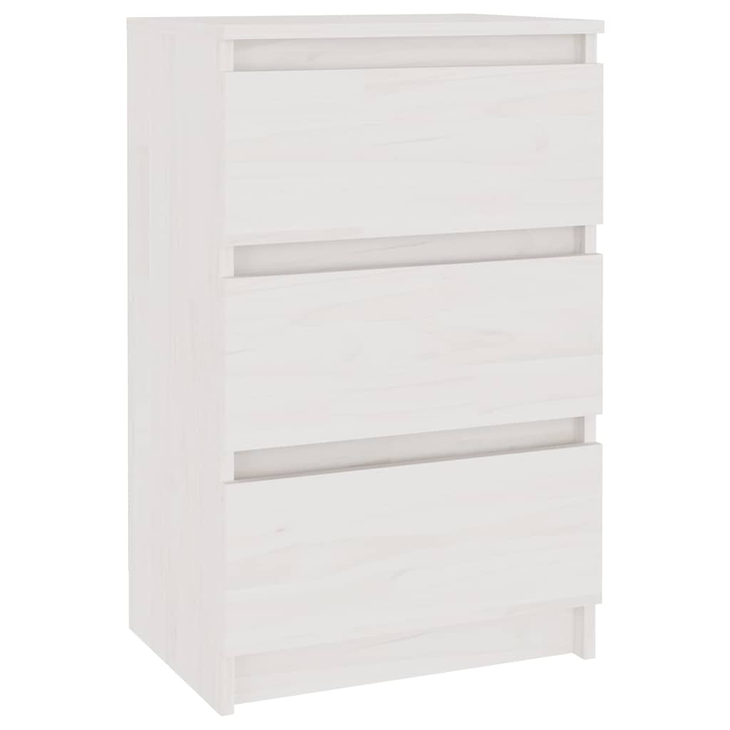 vidaXL Bedside Cabinet | White | Solid pine wood | 40 x 29.5 x 64 cm 2