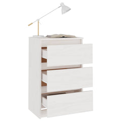 vidaXL Bedside Cabinet | White | Solid pine wood | 40 x 29.5 x 64 cm 3