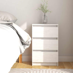 vidaXL Bedside Cabinet | White | Solid pine wood | 40 x 29.5 x 64 cm 1