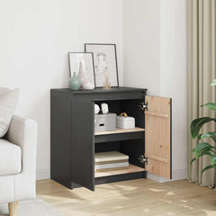 vidaXL Side Cabinet | Grey | Solid Pinewood | Compact | Side Cabinet 3
