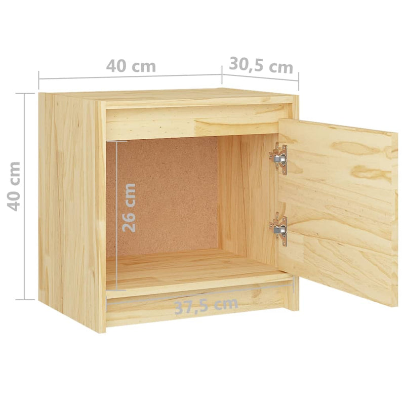 Bedside Cabinet 40x30.5x40 cm Solid Pinewood