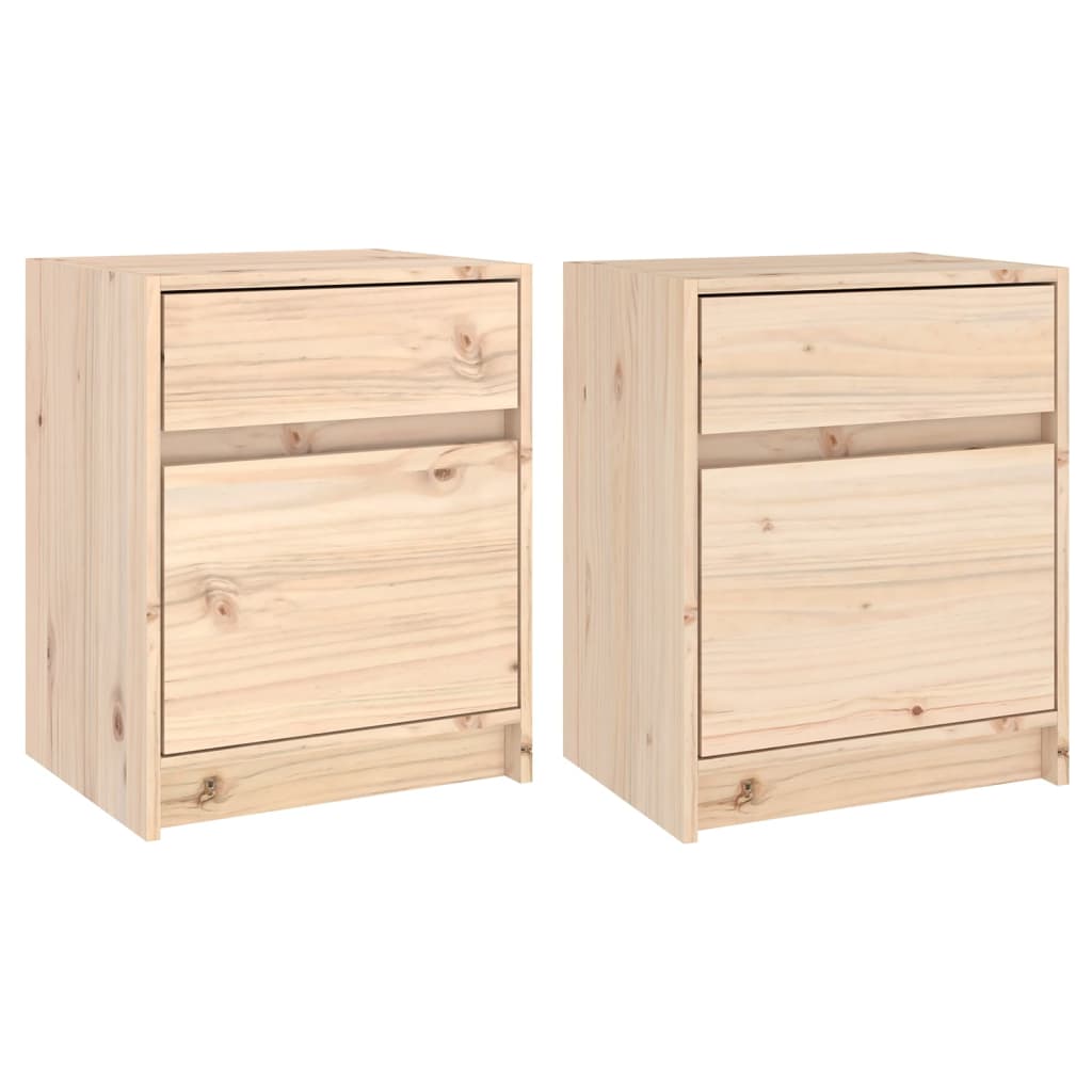 vidaXL Bedside Cabinets 2 pcs 40x31x50 cm Solid Pinewood 2