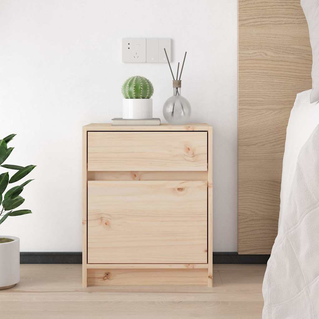 Bedside Cabinets Solid Wood Pine