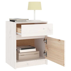 vidaXL Bedside Cabinet | White | Solid pinewood | Medium | Bedside Cabinet 5