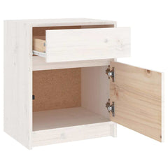 vidaXL Bedside Cabinet | White | Solid pinewood | Medium | Bedside Cabinet 6
