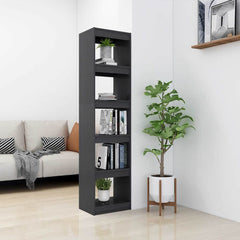 vidaXL Book Cabinet | Grey | Solid Pinewood | Tall and Narrow | Book Cabinet 3