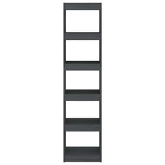 vidaXL Book Cabinet | Grey | Solid Pinewood | Tall and Narrow | Book Cabinet 5
