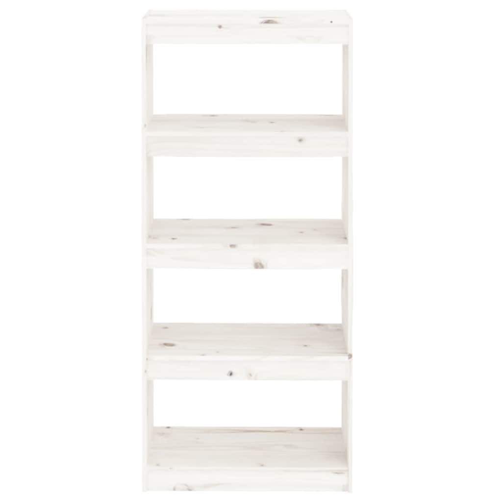 vidaXL Book Cabinet/Room Divider White 60x30x135,5 cm Solid Wood Pine 4