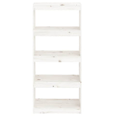 vidaXL Book Cabinet/Room Divider White 60x30x135,5 cm Solid Wood Pine 4