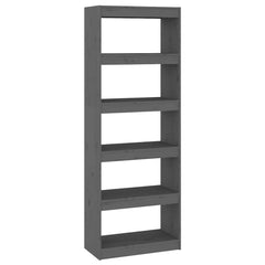 vidaXL Book Cabinet | Grey | Solid Pine Wood | Tall | Book Cabinet | Rectangular 2
