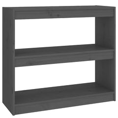 vidaXL Book Cabinet/Room Divider Grey 80x30x71,5 cm Solid Wood Pine 2