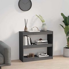 vidaXL Book Cabinet/Room Divider Grey 80x30x71,5 cm Solid Wood Pine 3