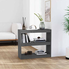 vidaXL Book Cabinet/Room Divider Grey 80x30x71,5 cm Solid Wood Pine 1