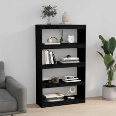 vidaXL Book Cabinet/Room Divider Black 80x30x135,5 cm Solid Wood Pine 3