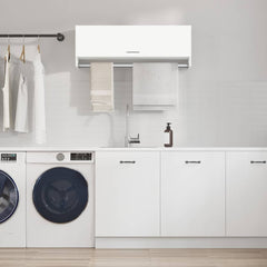 808233 vidaXL Wardrobe White 100x32,5x35 cm Engineered Wood 1