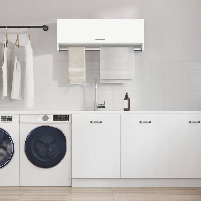 808233 vidaXL Wardrobe White 100x32,5x35 cm Engineered Wood 1