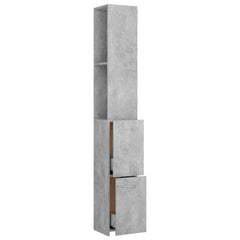 vidaXL Bathroom Cabinet | Concrete grey | Engineered wood | Tall and slim design 6