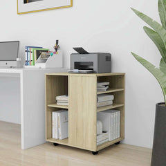 vidaXL Rolling Cabinet Sonoma Oak 60x53x72 cm Engineered Wood 3