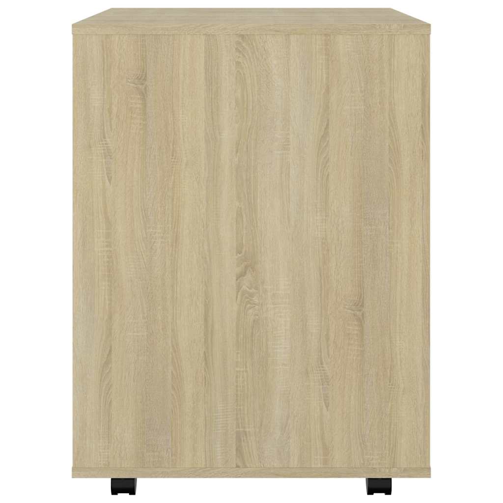 vidaXL Rolling Cabinet Sonoma Oak 60x53x72 cm Engineered Wood 6