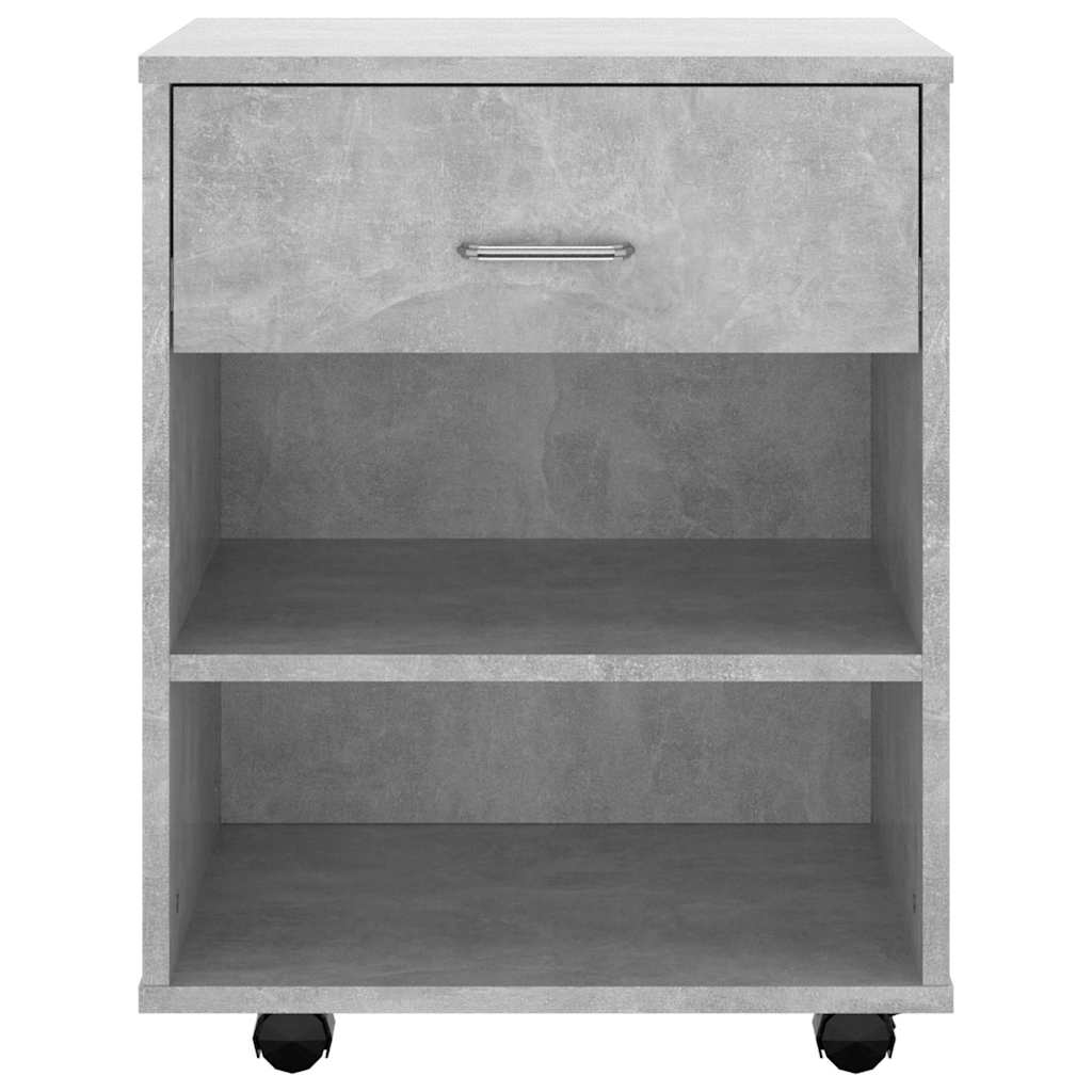 vidaXL Rolling Cabinet Concrete Grey 46x36x59 cm Engineered Wood 4