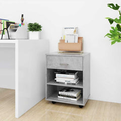 vidaXL Rolling Cabinet Concrete Grey 46x36x59 cm Engineered Wood 1