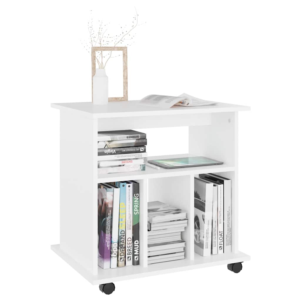 vidaXL Rolling Cabinet White 60x45x60 cm Engineered Wood 6