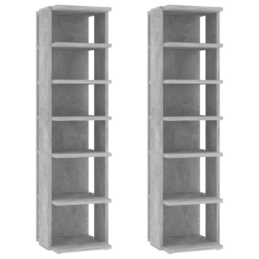 vidaXL Shoe Cabinet | Set of 2 | Concrete Grey | Engineered wood | Compact 2