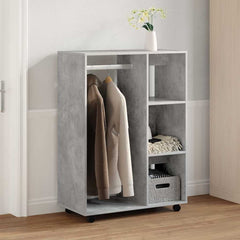 vidaXL Wardrobe | Concrete grey | Engineered wood | Medium |  Rollable 1