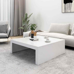 vidaXL Coffee Table | White | Engineered wood | 100 x 100 cm | Modern 3