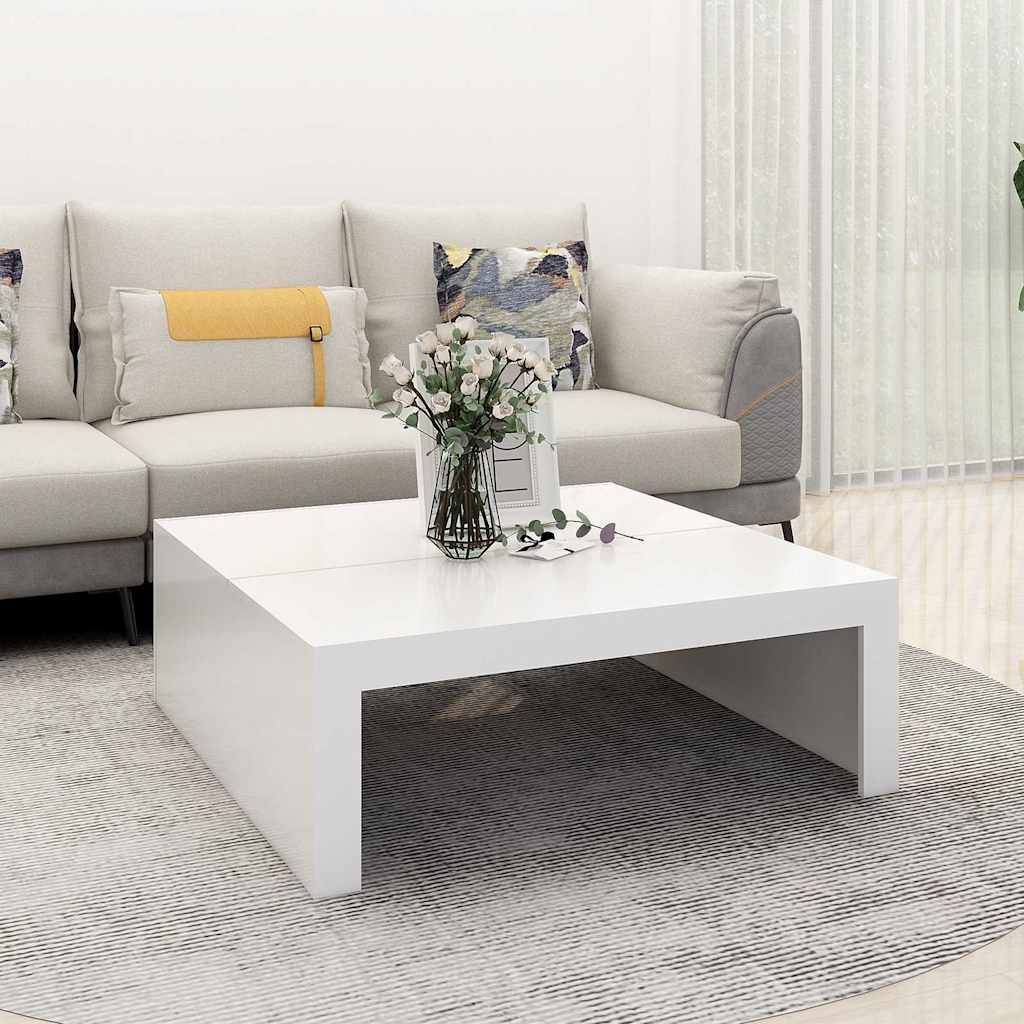 vidaXL Coffee Table | White | Engineered wood | 100 x 100 cm | Modern 1