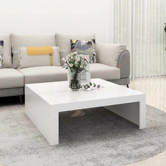 vidaXL Coffee Table | White | Engineered wood | 100 x 100 cm | Modern 1