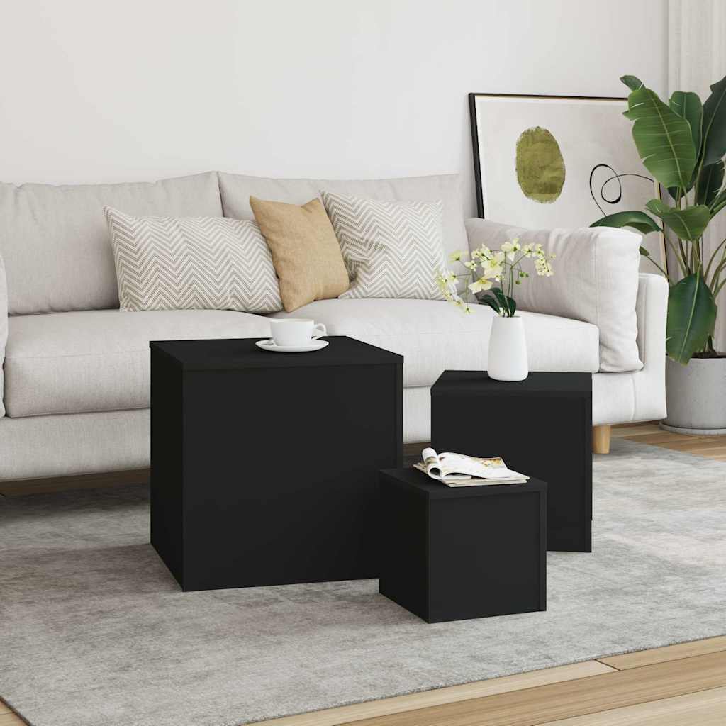 vidaXL Side Tables 3 pcs Engineered Wood
