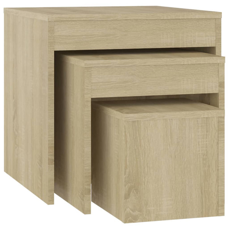 Nesting Tables 3 pcs Sonoma Oak Engineered Wood