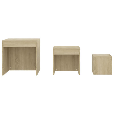 Nesting Tables 3 pcs Sonoma Oak Engineered Wood