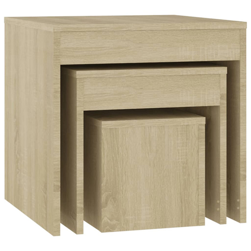 Nesting Tables 3 pcs Sonoma Oak Engineered Wood