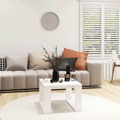 808621 vidaXL Side Table White 50x50x35 cm Engineered Wood 3