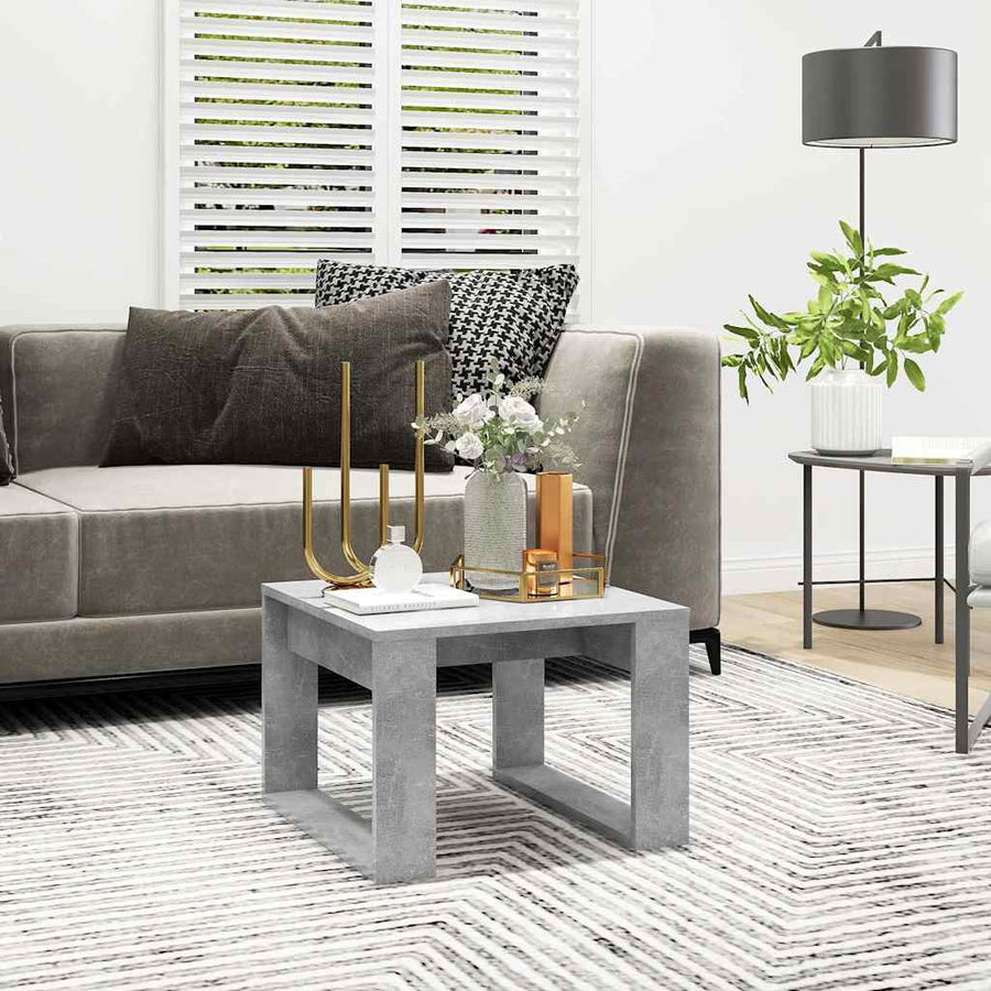 808625 vidaXL Side Table Concrete Grey 50x50x35 cm Engineered Wood 1
