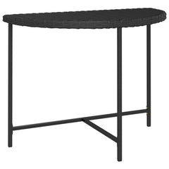 vidaXL Garden Table | Black | Poly rattan, Powder-coated steel | 100x50 cm 2